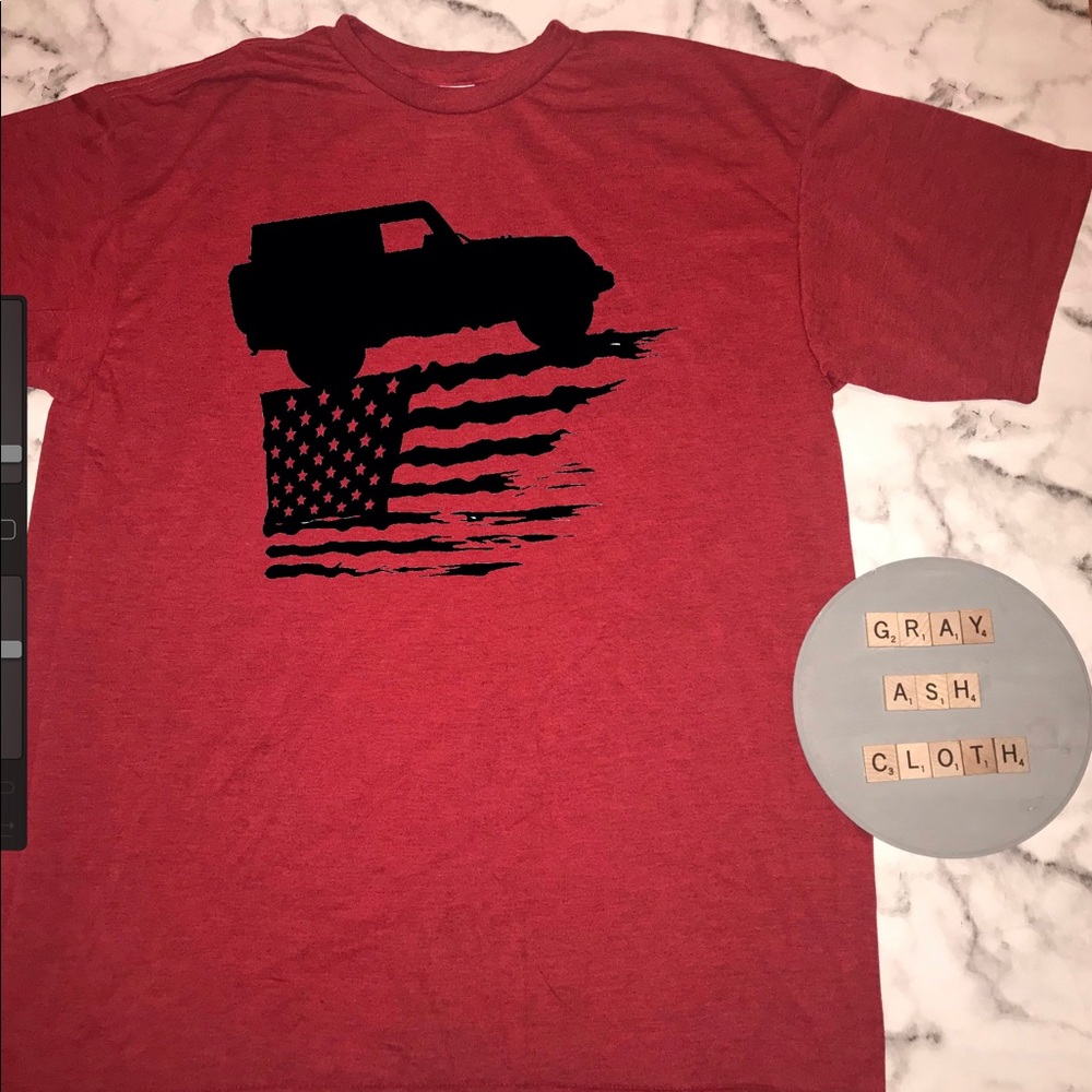 Jeep. American flag shirt. NEW